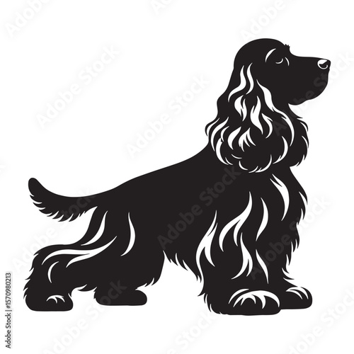 Standard Cocker Spaniel digital black vector, a classic and easy-to-use option for adaptation - Cocker Spaniel silhouette - Cocker Spaniel Vector - Silhouette of Cocker Spaniel - dog vector

