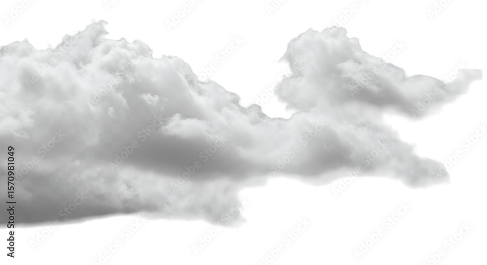 Realistic fluffy white clouds isolated on transparent background for weather and sky design Realistic fluffy white clouds isolated on transparent background for weather and sky design