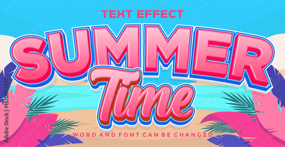 Obraz premium Summer time editable text effect 