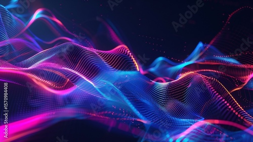 Wallpaper Mural Futuristic abstract background with colorful glowing lines forming shapes created with generative AI technology Torontodigital.ca