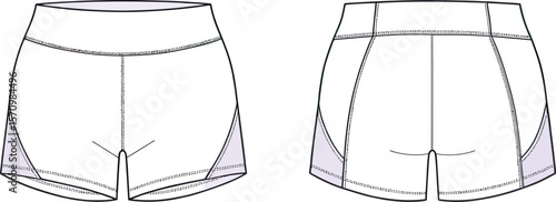 Flat Sketches of Drawstring and Cuffed Shorts