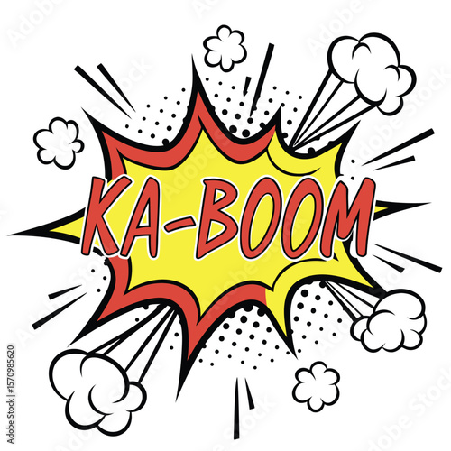 Comic book speech bubble ka boom graphic