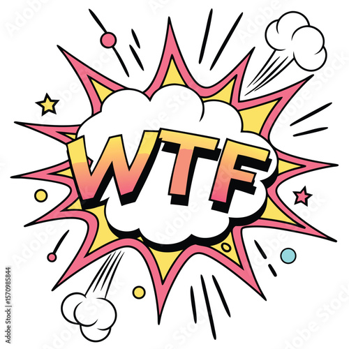 Colorful comic speech bubble wtf