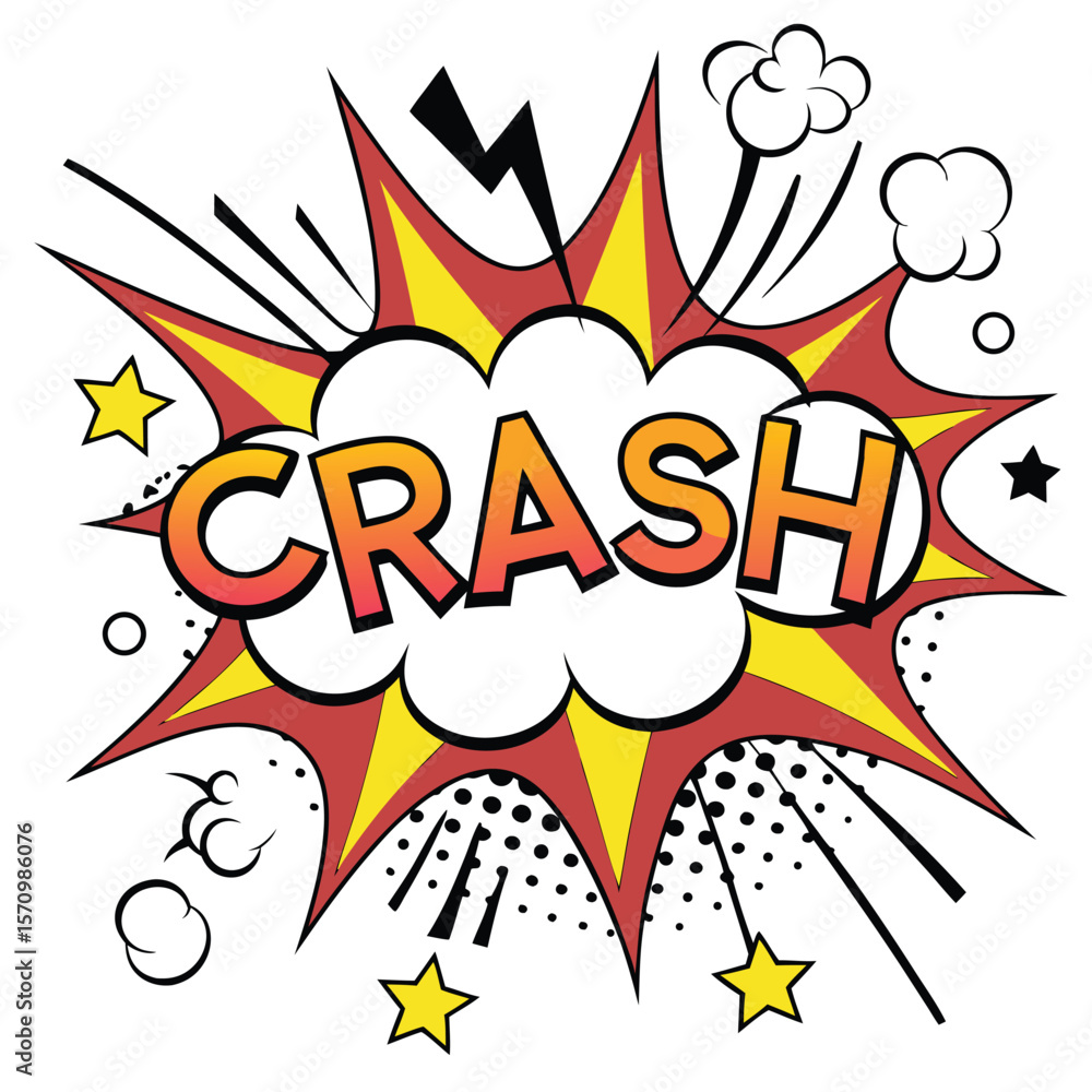 Colorful crash comic speech bubble Colorful crash comic speech bubble