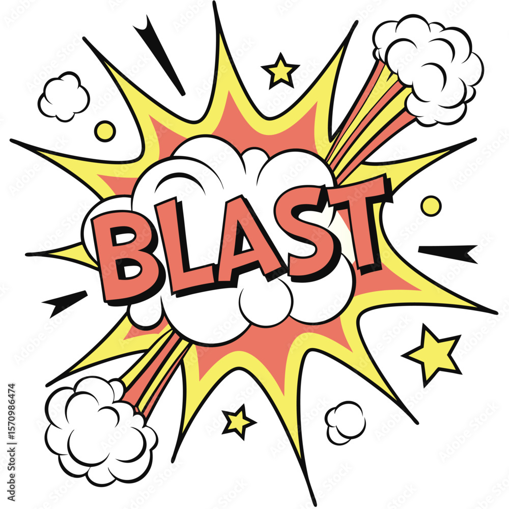 Fototapeta premium Comic blast graphic design illustration