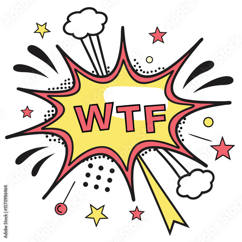 Colorful wtf speech bubble illustration