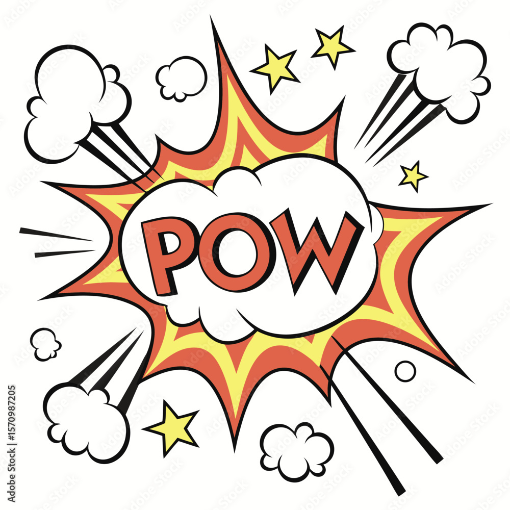 Comic book explosion graphic pow Comic book explosion graphic pow