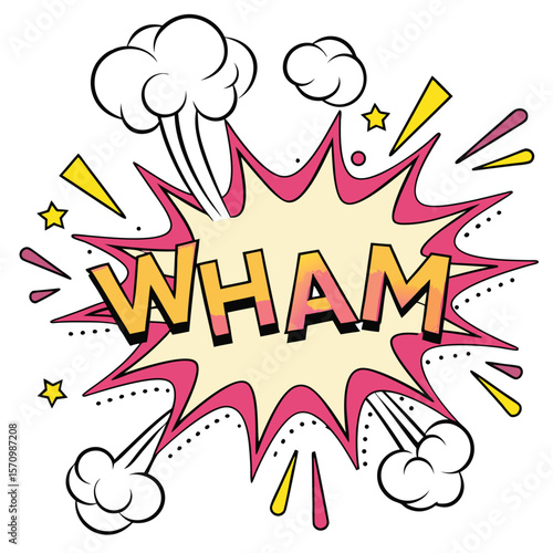 Comic book explosion graphic wham