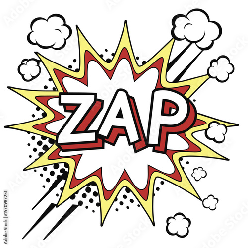 Comic book explosion graphic zap