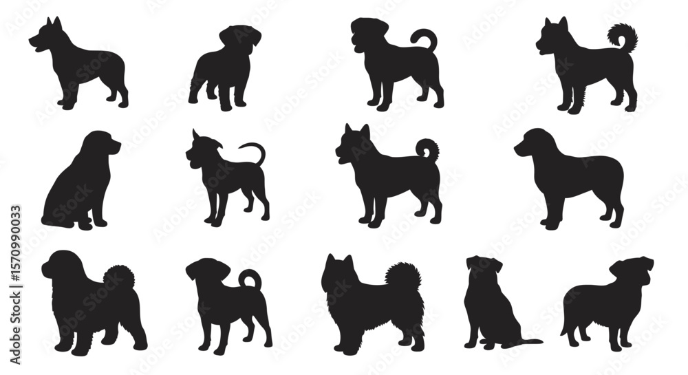 Fototapeta premium dog silhouettes vector