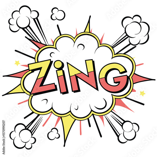 Comic book style word bubble zing