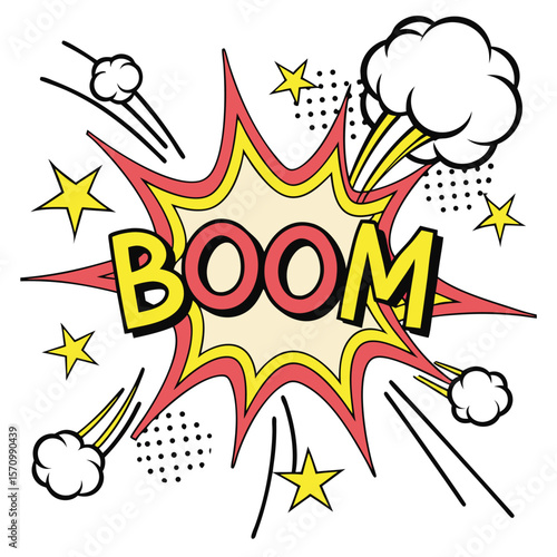 Comic book style boom effect graphic