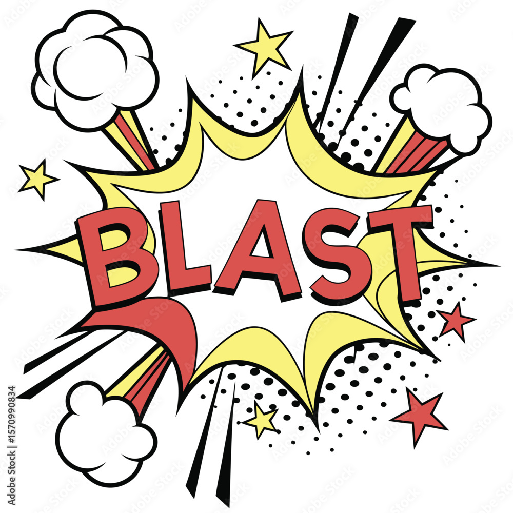 Comic book style explosion graphic Comic book style explosion graphic