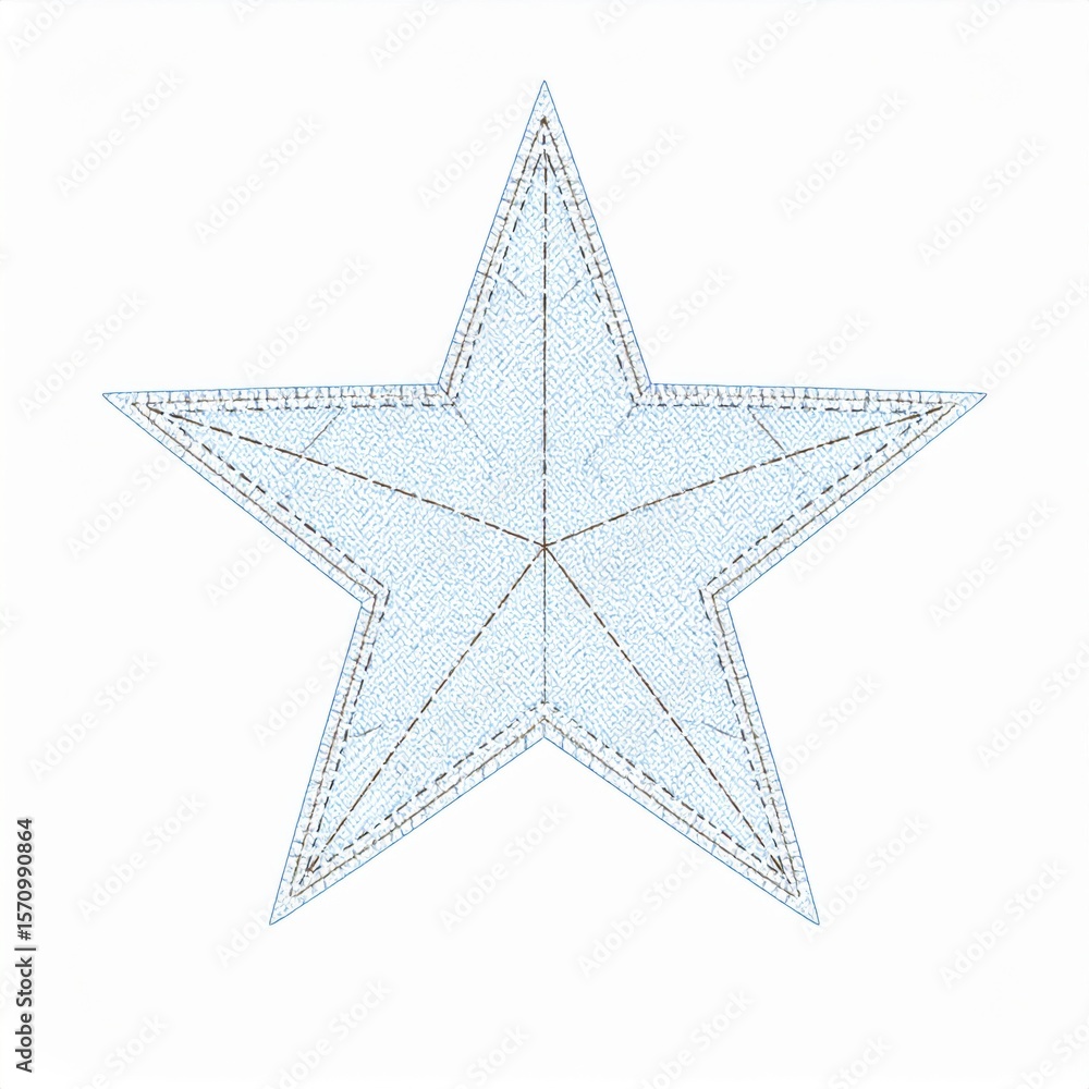 Obraz premium Blue Five Pointed Star on White Background