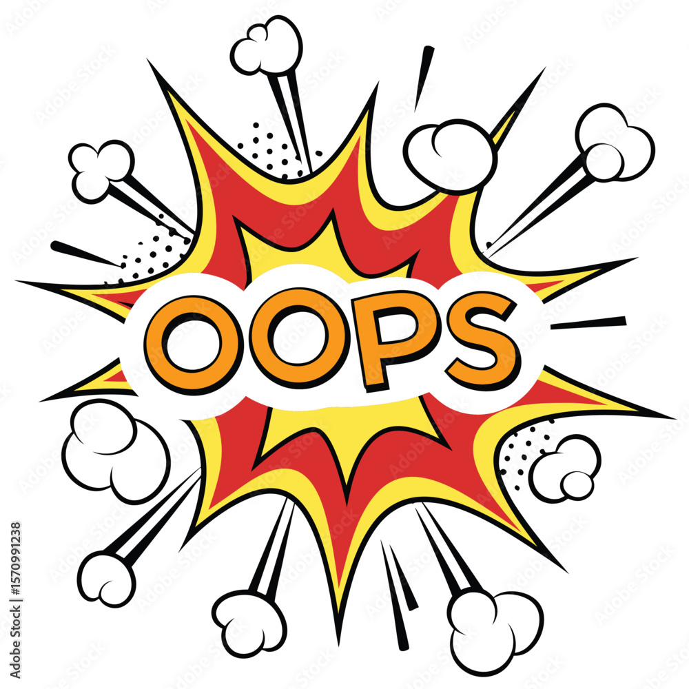 Comic book style oops speech bubble Comic book style oops speech bubble