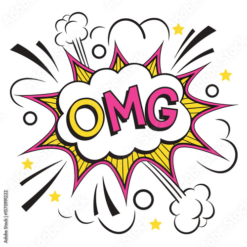 Comic book style omg speech bubble