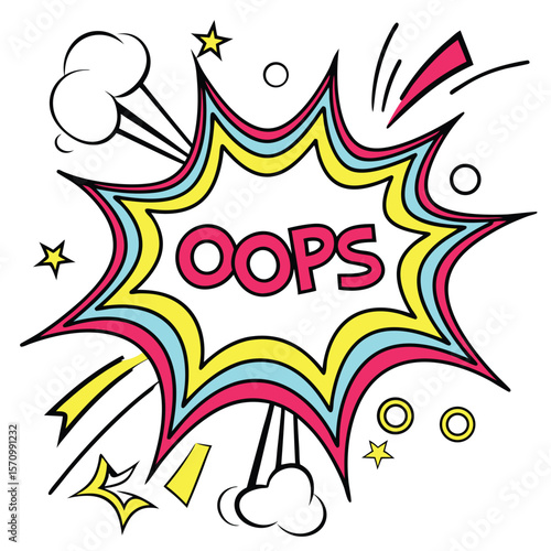 Comic book style oops speech bubble