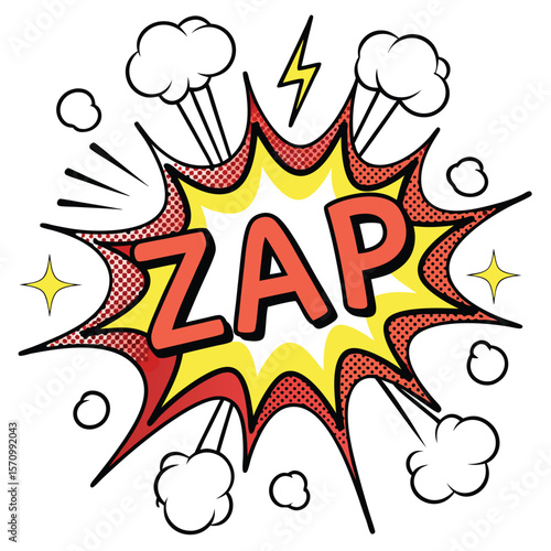 Comic book style speech bubble zap