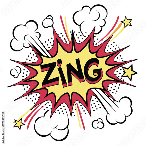 Comic book style speech bubble zing
