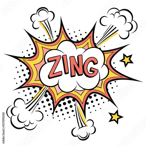 Comic book style speech bubble zing