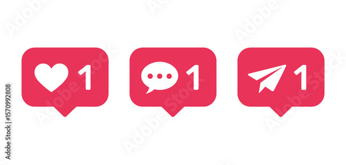Social Media Engagement Icons Like Comments and Shares