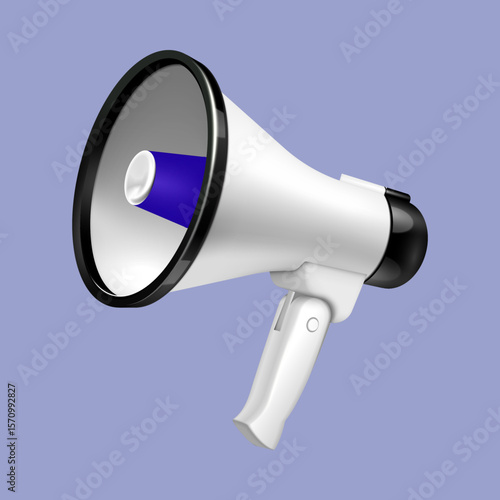 White Megaphone Vector Illustration