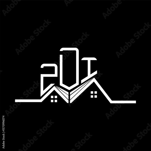 ZDI Real State logo design, ZDI simple and modern logo. ZDI luxurious alphabet design