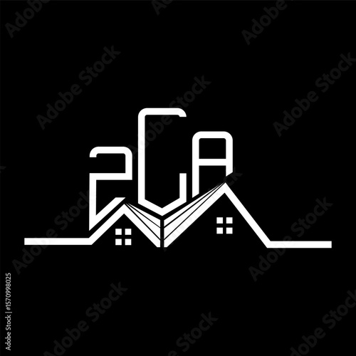 ZLA Real State logo design, ZLA simple and modern logo. ZLA luxurious alphabet design