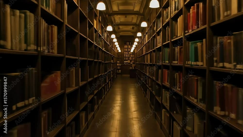 Library aisle with bookshelves, and knowledge. Library aisle with bookshelves, and knowledge.