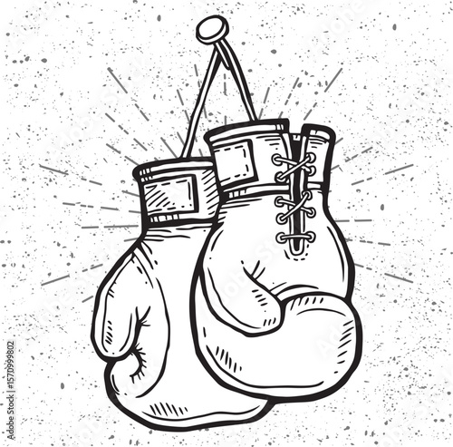 Sketch of Boxing gloves sign, vector Boxing gloves, Boxing gloves picture, Boxing gloves illustration