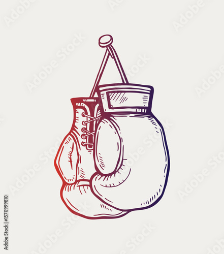 Sketch of Boxing gloves sign, vector Boxing gloves, Boxing gloves picture, Boxing gloves illustration