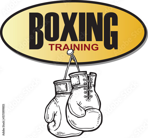 Boxing training .Boxing sport logo emblem badge vector illustration
