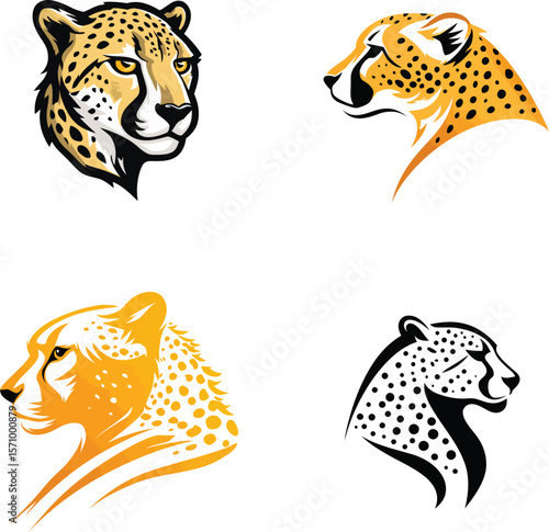 Cheetah head vector illustration animal feline design eps