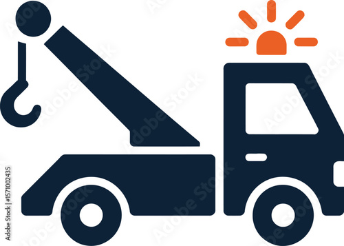 Tow truck vector illustration for roadside assistance and emergency vehicle recovery services needed now here