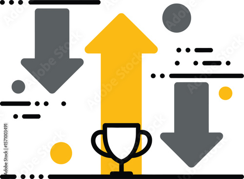 Business growth strategy success arrow up and down financial performance chart graph analysis report  char