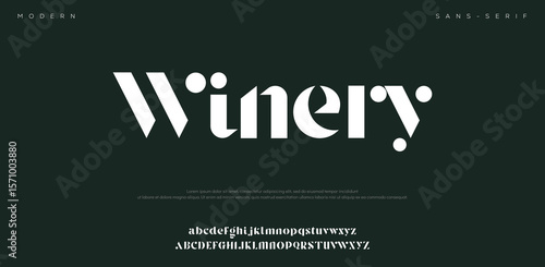 Winery Modern alphabet letters font logo. Typography luxury minimal lettering fonts decorative wedding vintage retro logos. vector illustration