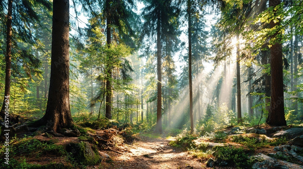 Obraz premium morning in the forest