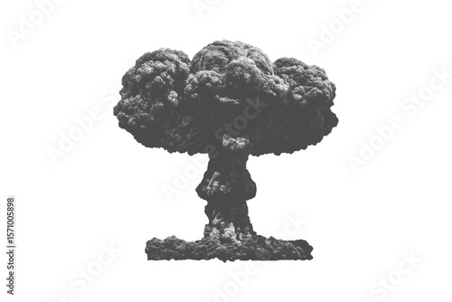 Fotografía Mushroom cloud explosion, PNG isolated on transparent background