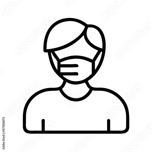 Person wearing face mask with short hair and neutral expression  