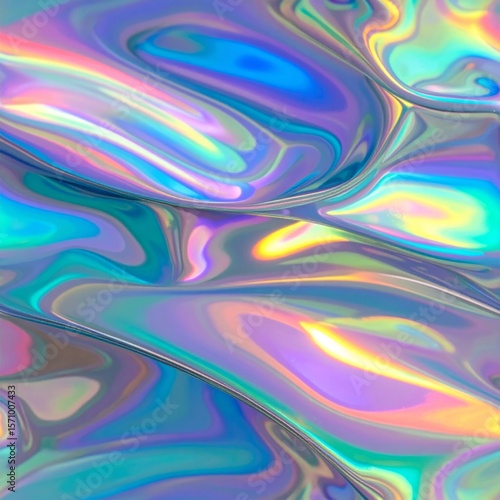 Holographic Iridescent Abstract Background Texture