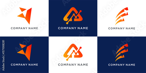 Set of unique arrow logo design for various company