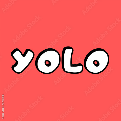 Vector text illustration for Yolo.