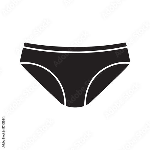 Pantie Icon in black filled and line. simple vector icon on white background