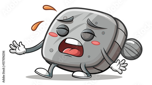 A sleepy gray eraser rubs its eyes with tiny arms, leaving behind a clean surface. Its soft corners and yawning face make it the quiet hero of every drawing.