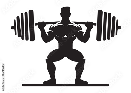 barbell logo silhouette vector, barbell logo icon vector, dumbbell black silhouette vector logo illustration, weightlifting equipment silhouette vector logo, barbell logo silhouettes vector