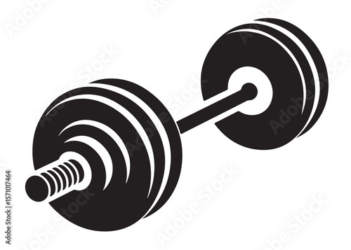 barbell logo silhouette vector, barbell logo icon vector, dumbbell black silhouette vector logo illustration, weightlifting equipment silhouette vector logo, barbell logo silhouettes vector