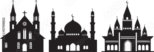 vector illustration of Religious buildings
