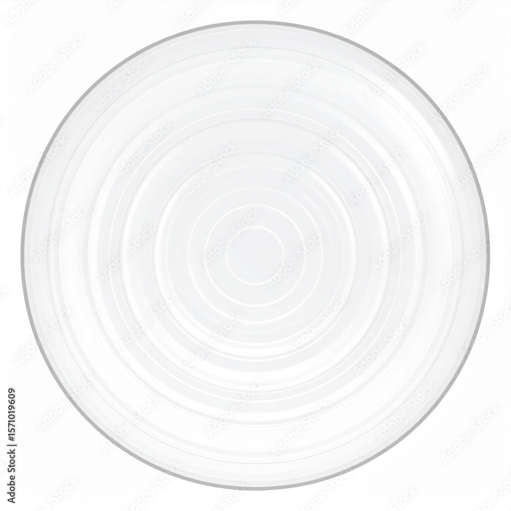 Obraz premium White Round Plate with Concentric Circles Pattern