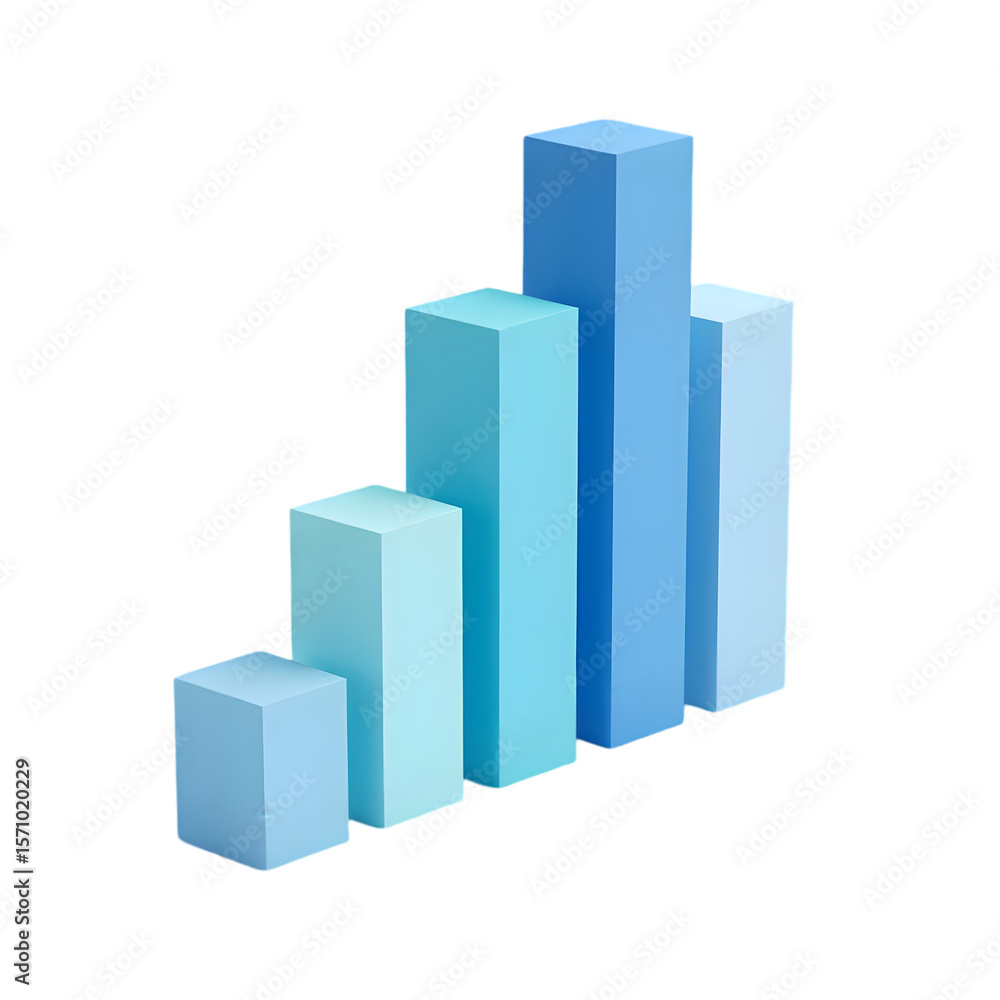 3D Isometric Geometric Bar Graph Infographic with Clean Minimalist Design in Blue, Aqua, Azure, Ice Blue, and Cyan Gradient – Digital Art – PNG file isolated on transparent background 3D Isometric Geometric Bar Graph Infographic with Clean Minimalist Design in Blue, Aqua, Azure, Ice Blue, and Cyan Gradient – Digital Art – PNG file isolated on transparent background