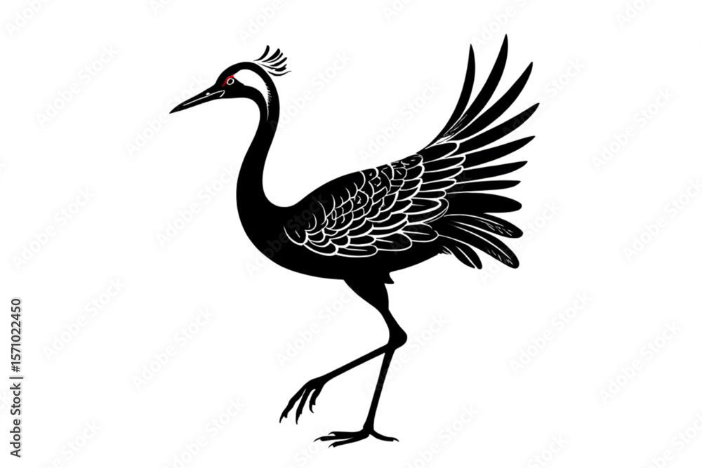 Fototapeta premium heron silhouette isolated on white